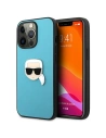 Etui Karl Lagerfeld KLHCP13XPKMB Apple iPhone 13 Pro Max niebieski/blue hardcase Leather Ikonik Karl`s Head Metal