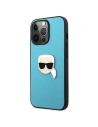 Hurtownia GSM - Etui Karl Lagerfeld KLHCP13XPKMB Apple iPhone 13 Pro Max niebieski/blue hardcase Leather Ikonik Karl`s Head Metal - KLD743BLU - {ean13} - Hurt