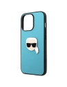 Hurtownia GSM - Etui Karl Lagerfeld KLHCP13XPKMB Apple iPhone 13 Pro Max niebieski/blue hardcase Leather Ikonik Karl`s Head Metal - KLD743BLU - {ean13} - Hurt