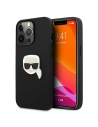 Etui Karl Lagerfeld KLHCP13XPKMK Apple iPhone 13 Pro Max czarny/black hardcase Leather Ikonik Karl`s Head Metal
