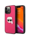 Etui Karl Lagerfeld KLHCP13XPKMP Apple iPhone 13 Pro Max różowy/pink hardcase Leather Ikonik Karl`s Head Metal