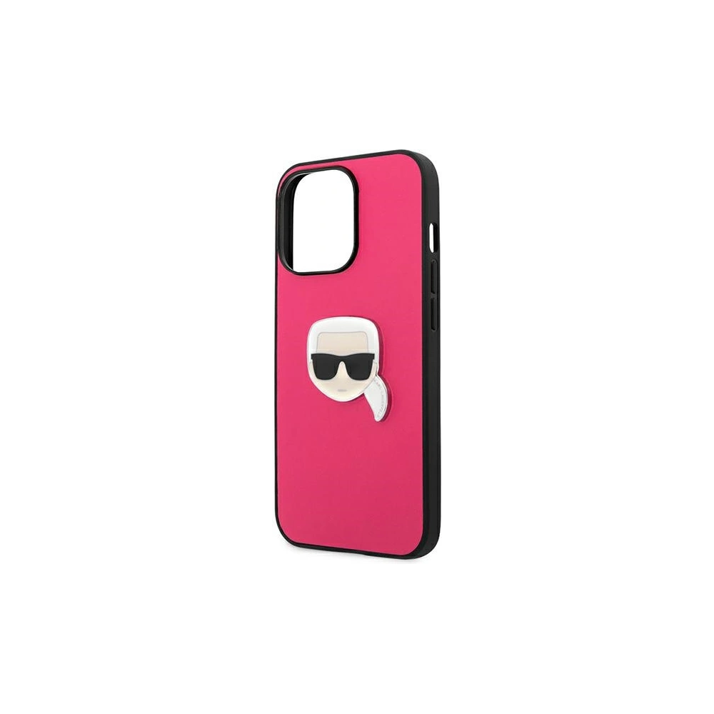 Hurtownia GSM - Etui Karl Lagerfeld KLHCP13XPKMP Apple iPhone 13 Pro Max różowy/pink hardcase Leather Ikonik Karl`s Head Metal - KLD745PNK - {ean13} - Hurt