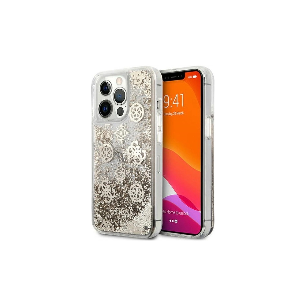 Hurtownia GSM - Etui Guess GUHCP13XLGPEGO Apple iPhone 13 Pro Max złoty/gold hardcase Peony Liquid Glitter - GUE1392GLD - {ean13} - Hurt