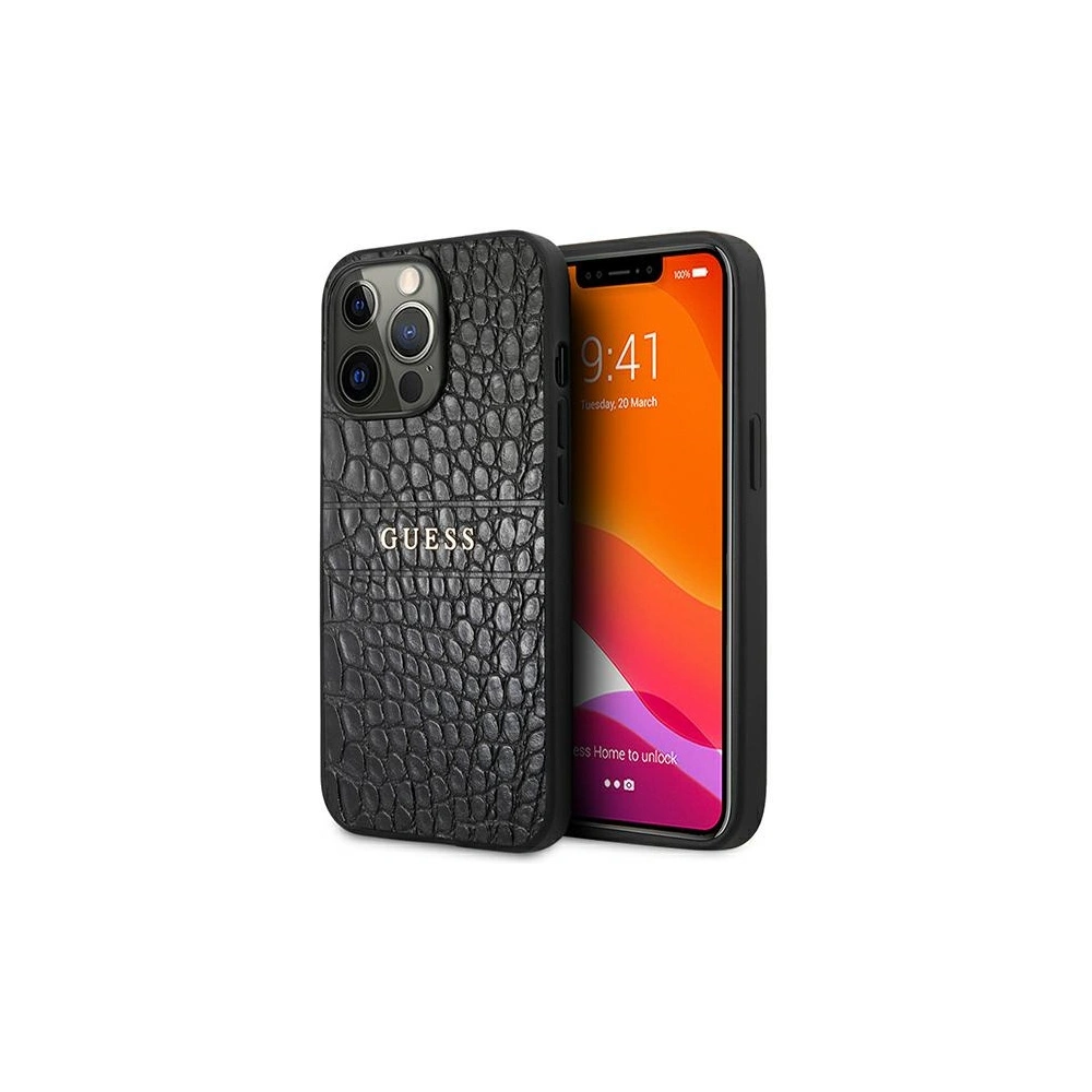 Hurtownia GSM - Etui Guess GUHCP13XPCRBBK Apple iPhone 13 Pro Max czarny/black Croco Strap Collection - GUE1394BLK - {ean13} - Hurt