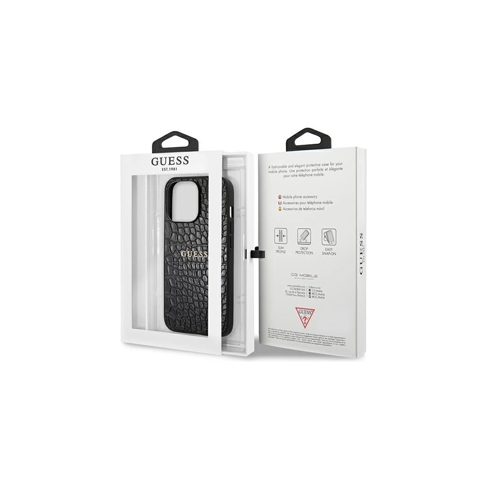 Hurtownia GSM - Etui Guess GUHCP13XPCRBBK Apple iPhone 13 Pro Max czarny/black Croco Strap Collection - GUE1394BLK - {ean13} - Hurt