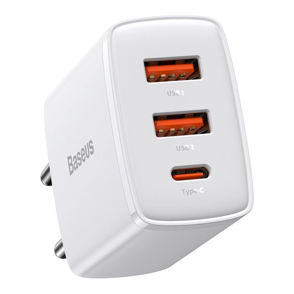 Hurtownia GSM - Ładowarka sieciowa Baseus Compact Quick Charger, 2xUSB, USB-C, PD, 3A, 30W (biała) - BSU2896WHT - {ean13} - Hurt