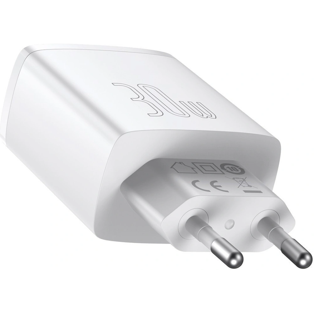 Hurtownia GSM - Ładowarka sieciowa Baseus Compact Quick Charger, 2xUSB, USB-C, PD, 3A, 30W (biała) - BSU2896WHT - {ean13} - Hurt