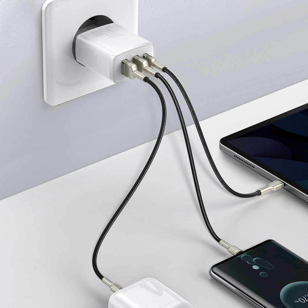 Hurtownia GSM - Ładowarka sieciowa Baseus Compact Quick Charger, 2xUSB, USB-C, PD, 3A, 30W (biała) - BSU2896WHT - {ean13} - Hurt