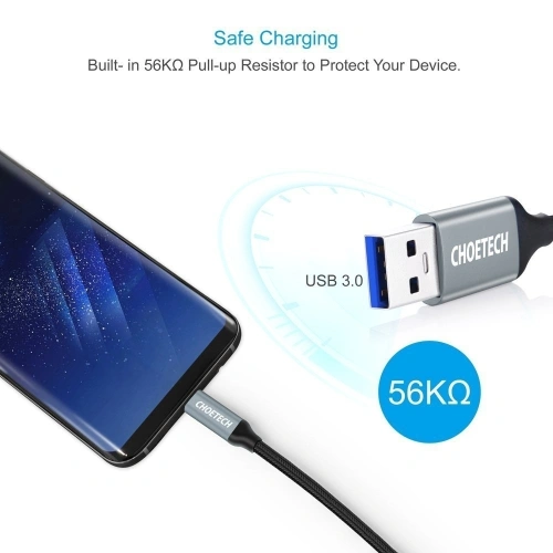 Kabel Choetech USB-A do USB-C Nylon 1m