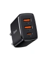 Ładowarka sieciowa Baseus Compact Quick Charger, 2xUSB, USB-C, PD, 3A, 30W (czarna)