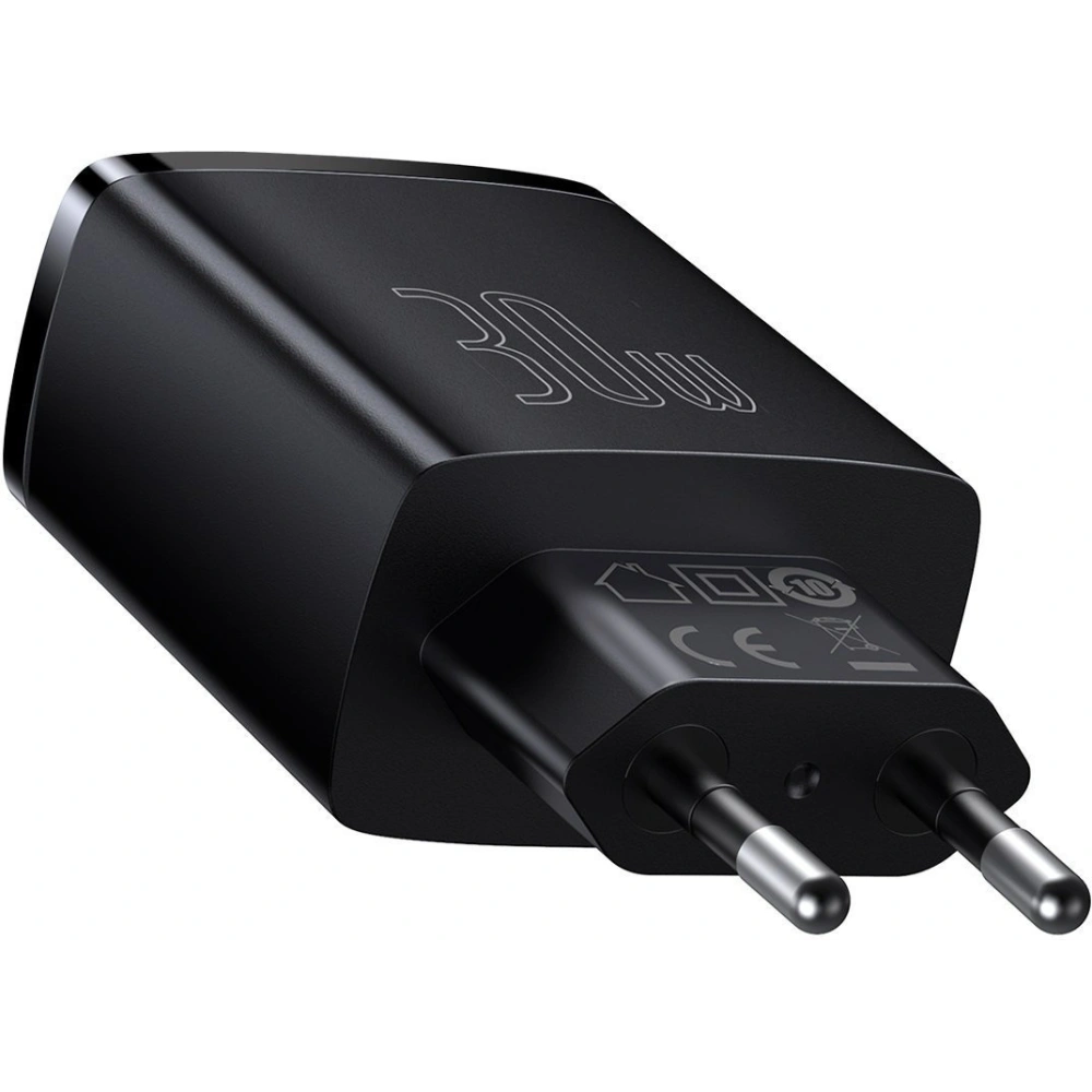 Hurtownia GSM - Ładowarka sieciowa Baseus Compact Quick Charger, 2xUSB, USB-C, PD, 3A, 30W (czarna) - BSU2897BLK - {ean13} - Hurt