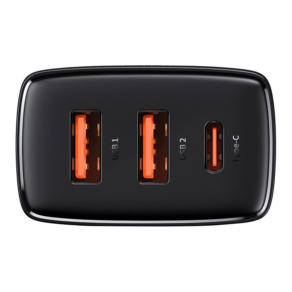 Hurtownia GSM - Ładowarka sieciowa Baseus Compact Quick Charger, 2xUSB, USB-C, PD, 3A, 30W (czarna) - BSU2897BLK - {ean13} - Hurt