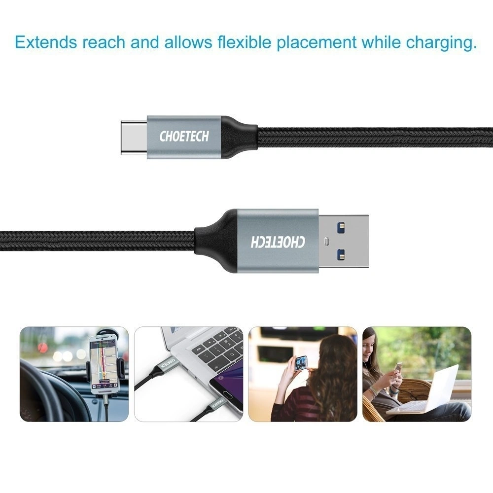 Hurtownia GSM - Kabel Choetech USB-A do USB-C Nylon 1m - CHT012 - {ean13} - Hurt