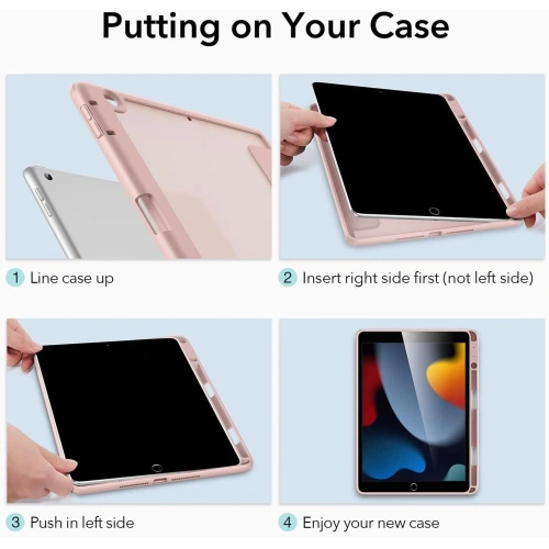Etui ESR Rebound Hybrid Apple iPad 10.2 2019/2020/2021 (7., 8. i 9 generacji) Frosted Pink
