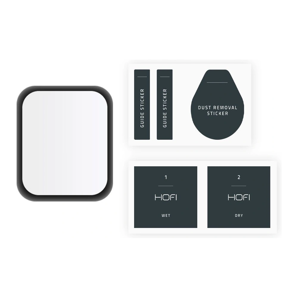 Hurtownia GSM - Hybidní sklo Hofi Hybrid Pro+ Apple Watch 4/5/6/7/SE/8/9 40/41mm černé - HOFI160BLK - {ean13} - Hurt