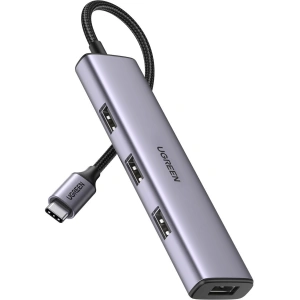Adapter 4w1 UGREEN CM473 Hub USB-C do 4x USB 3.0 (szary)