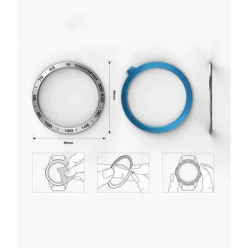 Nakładka na tachymetr Ringke Samsung Galaxy Gear S3/Watch 46mm Aluminium Silver