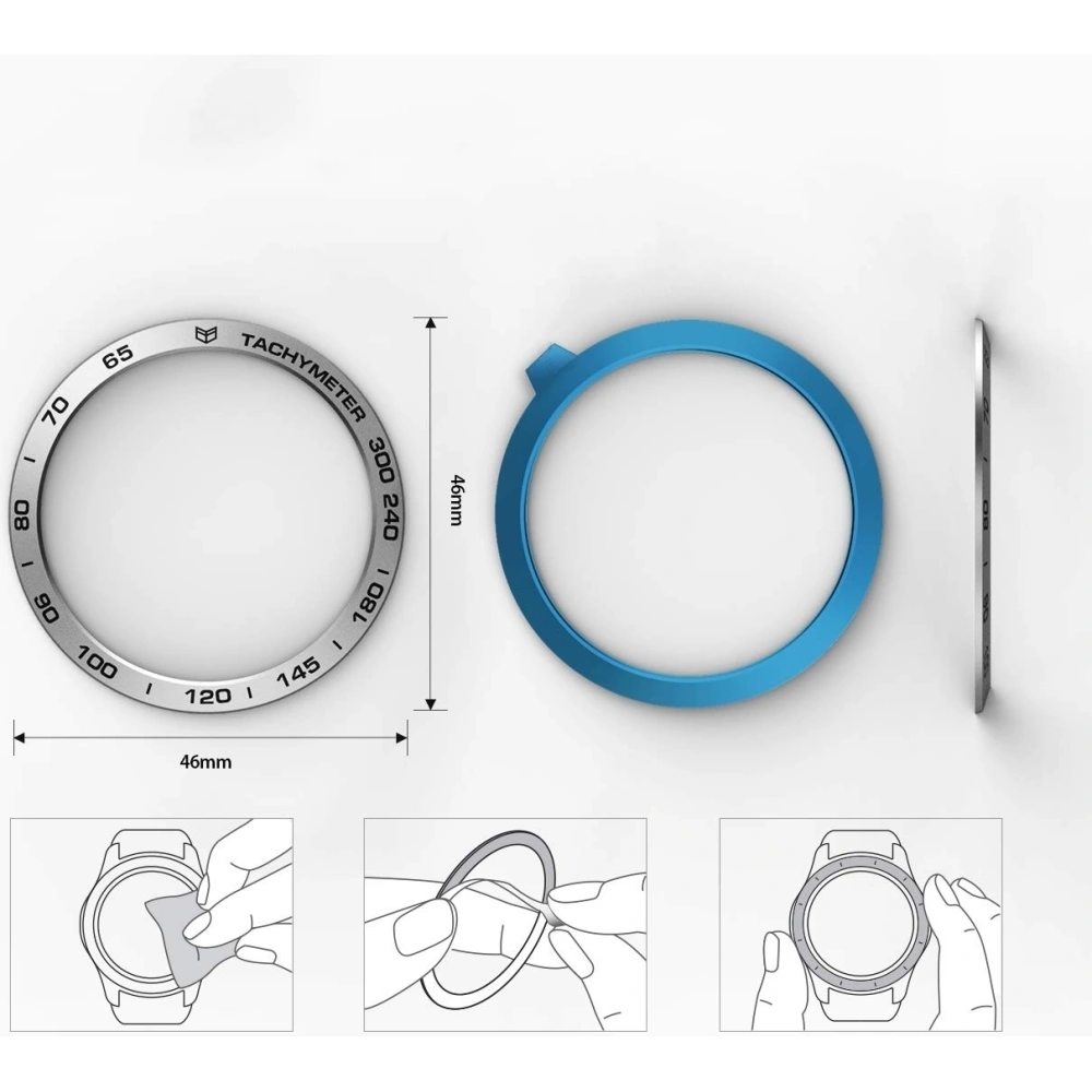 Hurtownia GSM - Nakládka na tachymetr Ringke Samsung Galaxy Gear S3/Watch 46mm hliníková stříbrná GW-46-06 - RGK827ASLV - {ean13} - Hurt