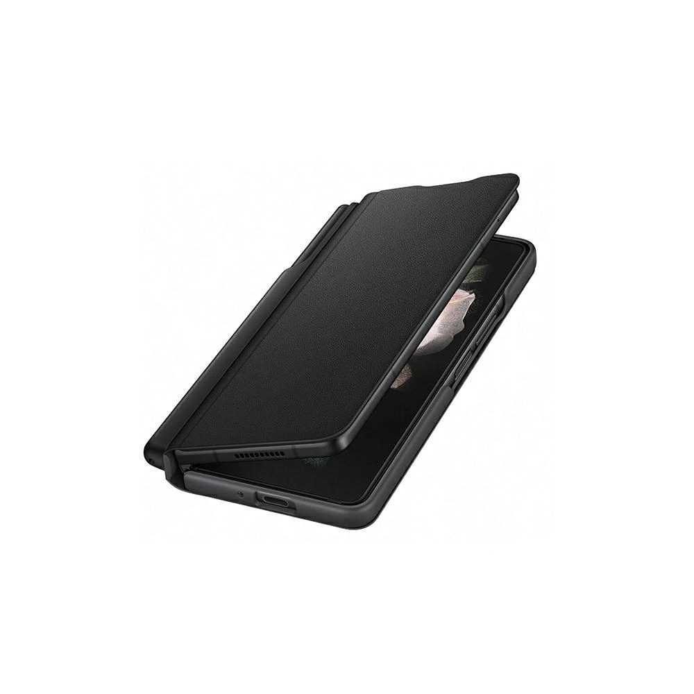 Hurtownia GSM - Etui Samsung Galaxy Z Fold 3 EF-FF92PCBEGEE černé/black kožené flipové pouzdro s perem - SMG520BLK - {ean13} - Hurt