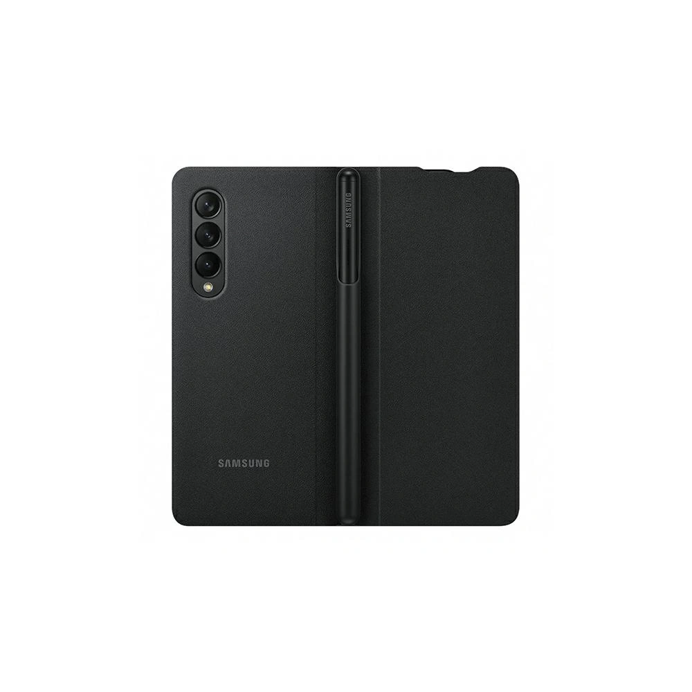Hurtownia GSM - Etui Samsung Galaxy Z Fold 3 EF-FF92PCBEGEE černé/black kožené flipové pouzdro s perem - SMG520BLK - {ean13} - Hurt