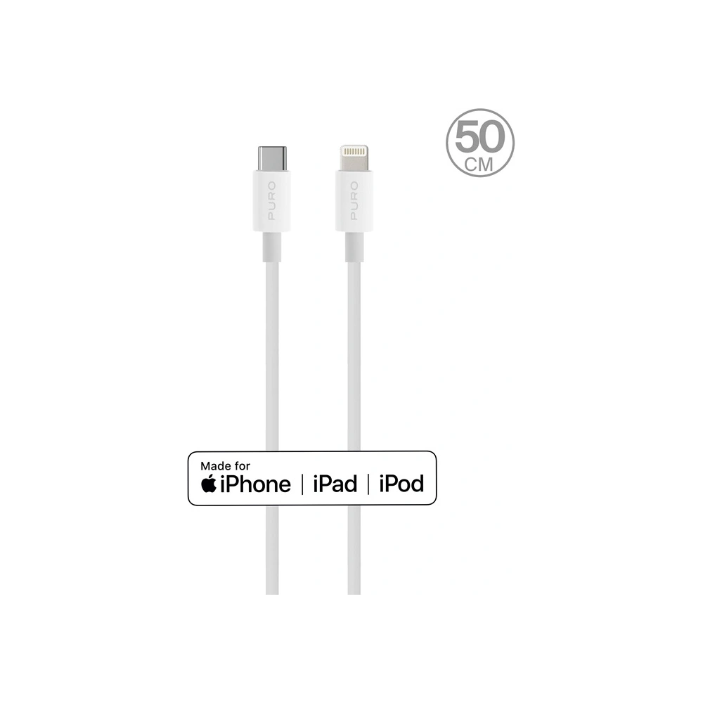 Kabel PURO USB-C/Lightning MFi 0,5m (biały)