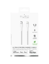 Kabel PURO Fabric Ultra Strong heavy duty USB-C/Lightning MFi 1,2m (bílý)