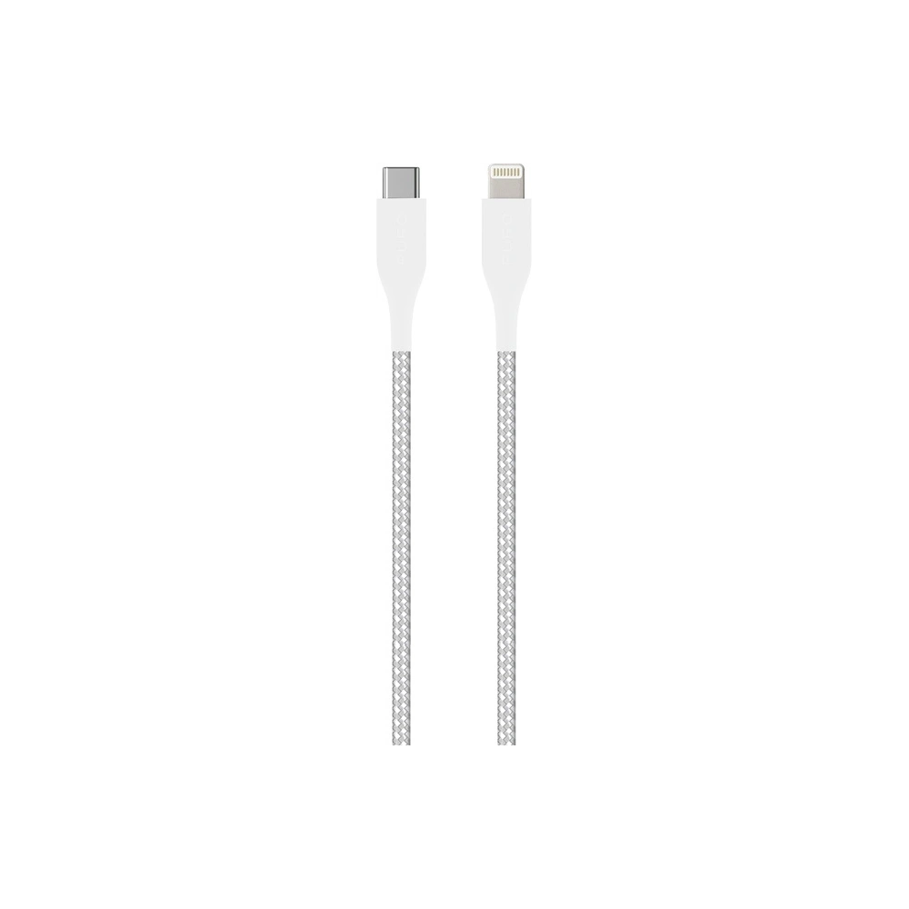 Kabel PURO Fabric Ultra Strong heavy duty USB-C/Lightning MFi 2m (biały)