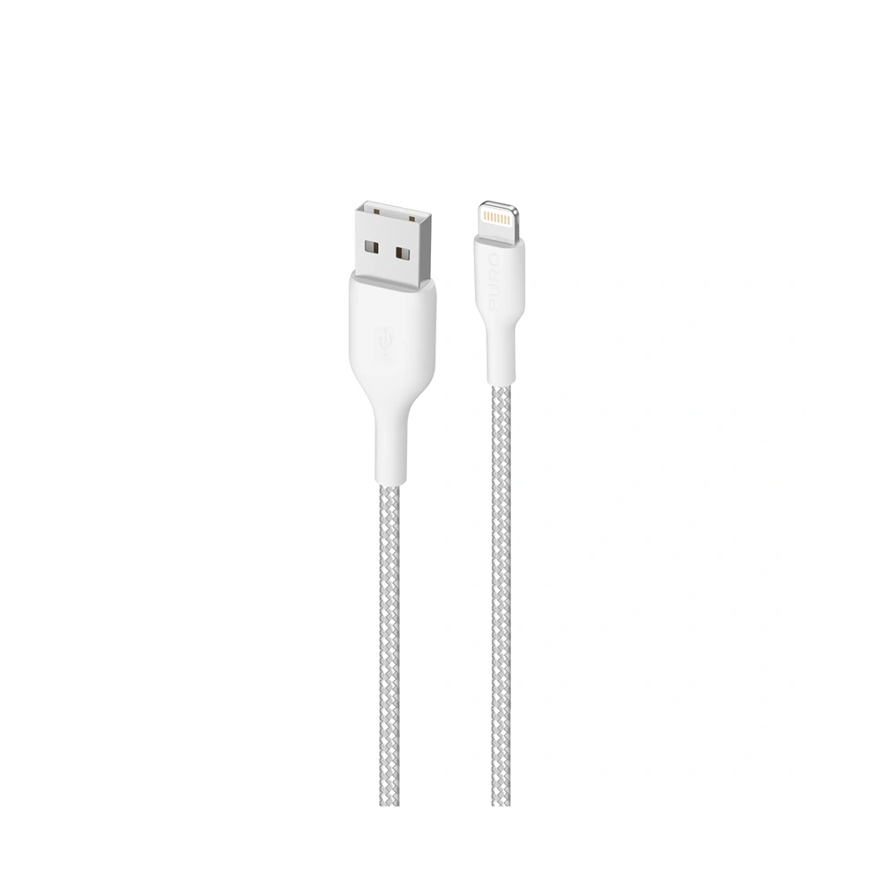 Hurtownia GSM - Kabel PURO Fabric Ultra Strong heavy duty USB-A/Lightning MFi 1,2m (biały) - PUR512WHT - {ean13} - Hurt