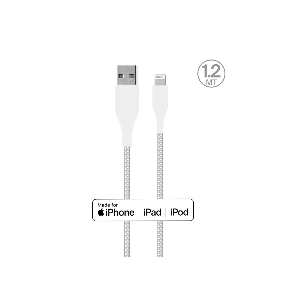 Wholesale PURO Fabric Ultra Strong heavy duty USB-A/Lightning MFi Cable 1,2m (white) - PUR512WHT - {ean13} - Hurt