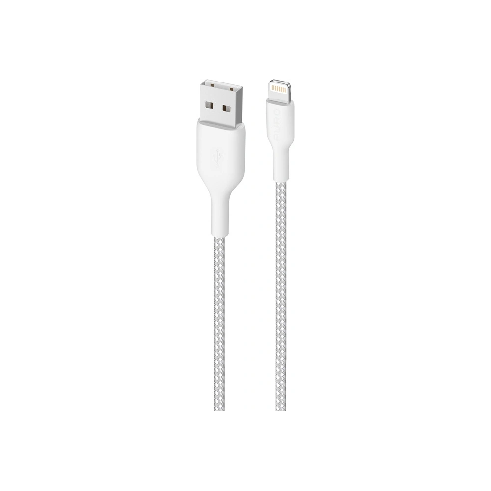 Hurtownia GSM - Kabel PURO Fabric Ultra Strong heavy duty USB-A/Lightning MFi 2m (bílý) - PUR513WHT - {ean13} - Hurt