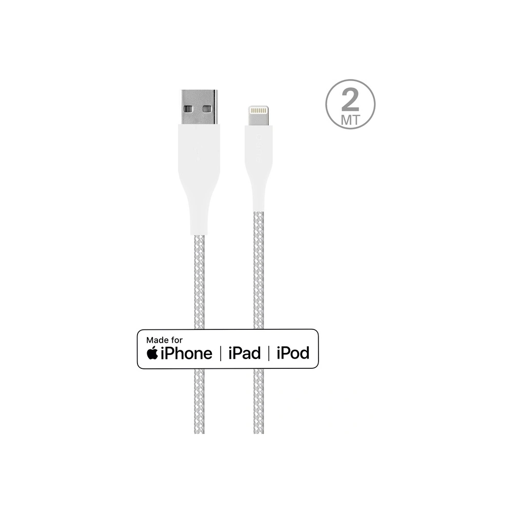 Hurtownia GSM - Kabel PURO Fabric Ultra Strong heavy duty USB-A/Lightning MFi 2m (bílý) - PUR513WHT - {ean13} - Hurt