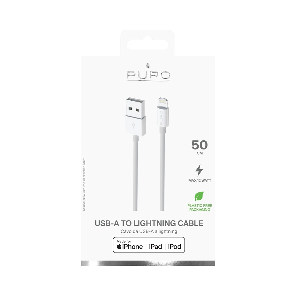 Hurtownia GSM - Kabel PURO USB/Lightning MFi 0,5m (bílý) - PUR514WHT - {ean13} - Hurt