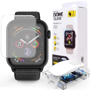 2x Szkło hartowane z klejem UV Whitestone Dome Glass Apple Watch 4 (44mm) Clear