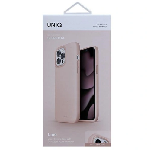 Etui UNIQ Lino Apple iPhone 13 Pro Max różowy/blush pink
