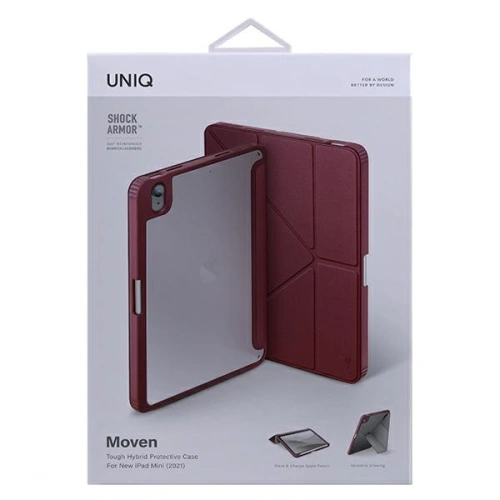 Etui UNIQ Moven Apple iPad mini 2021 (6. generacji) / iPad mini 8.3" 2024 (7. generacji) Antimicrobial bordowy/burgundy