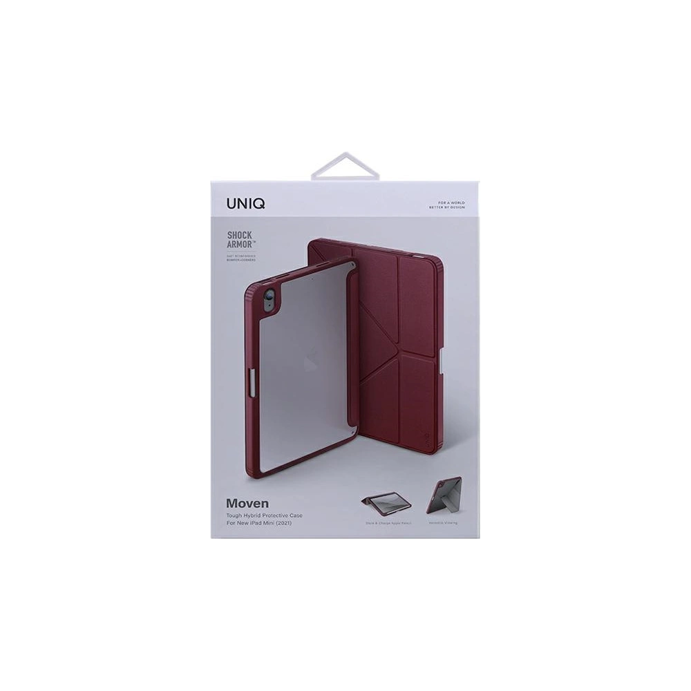 Hurtownia GSM - Apple UNIQ Moven Tasche iPad mini 2021 (6. Generation) / iPad mini 8.3" 2024 7gen / iPad mini 8.3" 2024 7gen Antimikrobiell kastanienbraun/burgund - UNIQ523BRG - {ean13} - Hurt