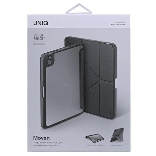 Etui UNIQ Moven Apple iPad mini 2021 (6. generacji) / iPad mini 8.3" 2024 (7. generacji) Antimicrobial szary/charcoal grey