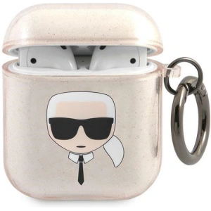 Hurtownia GSM - Etui Karl Lagerfeld KLA2UKHGD Apple AirPods kryt zlatý/gold Glitter Karlova hlava - KLD746GLD - {ean13} - Hurt