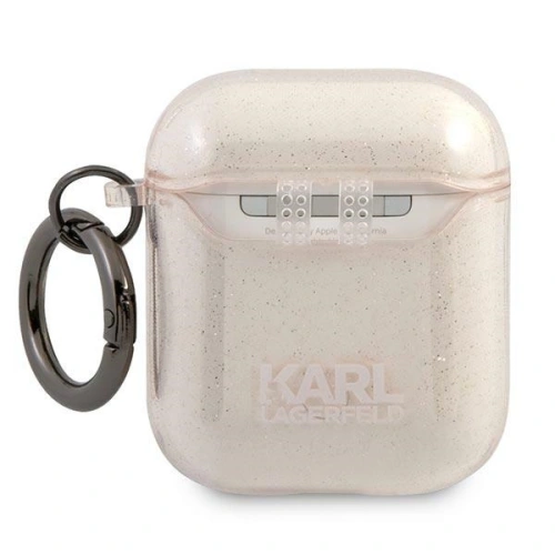 Etui Karl Lagerfeld KLA2UKHGD Apple AirPods cover złoty/gold Glitter Karl`s Head