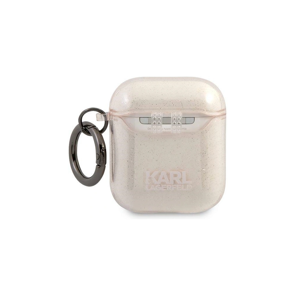 Hurtownia GSM - Etui Karl Lagerfeld KLA2UKHGD Apple AirPods kryt zlatý/gold Glitter Karlova hlava - KLD746GLD - {ean13} - Hurt