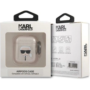 Hurtownia GSM - Etui Karl Lagerfeld KLA2UKHGD Apple AirPods kryt zlatý/gold Glitter Karlova hlava - KLD746GLD - {ean13} - Hurt