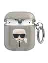 Etui Karl Lagerfeld KLA2UKHGK Apple AirPods obal černý/black Glitter Karlova hlava