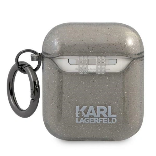 Etui Karl Lagerfeld KLA2UKHGK Apple AirPods cover czarny/black Glitter Karl`s Head