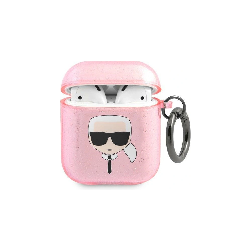 Hurtownia GSM - Etui Karl Lagerfeld KLA2UKHGP Apple AirPods obal růžový/pink Glitter Karlova hlava - KLD748PNK - {ean13} - Hurt