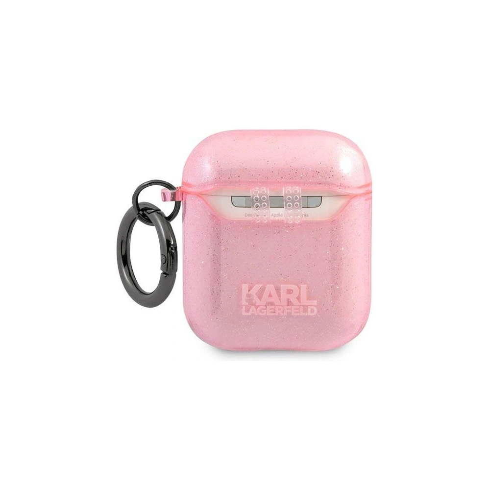 Hurtownia GSM - Etui Karl Lagerfeld KLA2UKHGP Apple AirPods obal růžový/pink Glitter Karlova hlava - KLD748PNK - {ean13} - Hurt