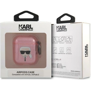 Hurtownia GSM - Etui Karl Lagerfeld KLA2UKHGP Apple AirPods obal růžový/pink Glitter Karlova hlava - KLD748PNK - {ean13} - Hurt