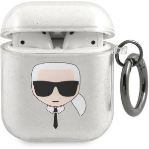 Hurtownia GSM - Etui Karl Lagerfeld KLA2UKHGS Apple AirPods kryt stříbrný/silver Glitter Karlova hlava - KLD749SLV - {ean13} - Hurt