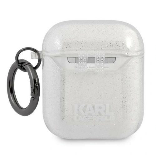 Etui Karl Lagerfeld KLA2UKHGS Apple AirPods cover srebrny/silver Glitter Karl`s Head