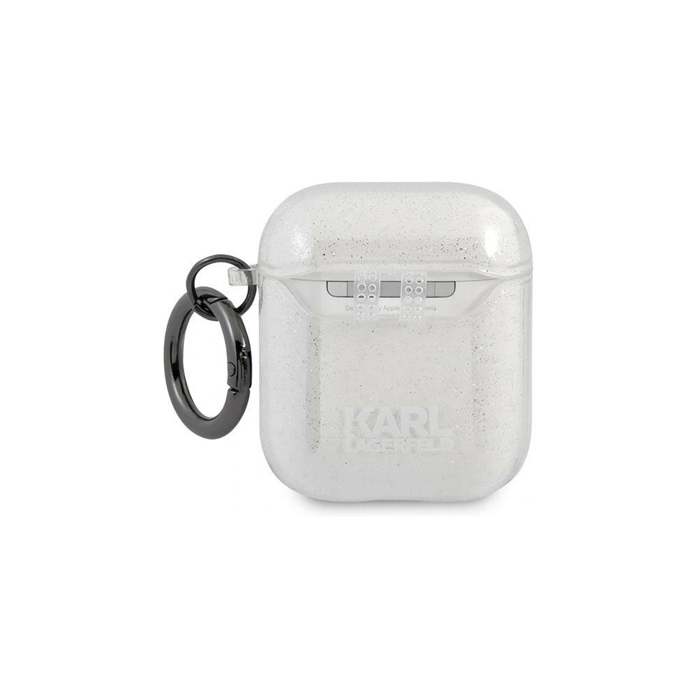 Hurtownia GSM - Etui Karl Lagerfeld KLA2UKHGS Apple AirPods kryt stříbrný/silver Glitter Karlova hlava - KLD749SLV - {ean13} - Hurt