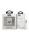 Hurtownia GSM - Etui Karl Lagerfeld KLA2UKHGS Apple AirPods kryt stříbrný/silver Glitter Karlova hlava - KLD749SLV - {ean13} - Hurt